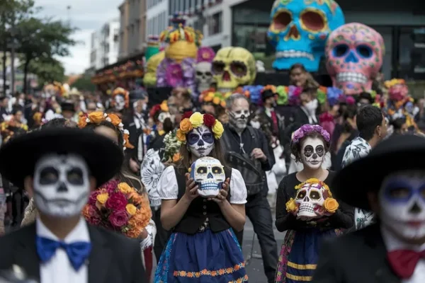 「カラフルなガイコツが踊る」メキシコの死者の日と日本の静かな迎え火